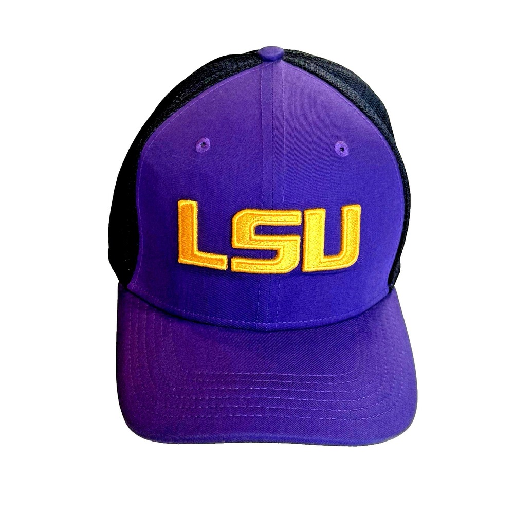 Nike LSU Tigers Football Baseball Cap Hat Dri Fit Louisiana Purple Gold Black